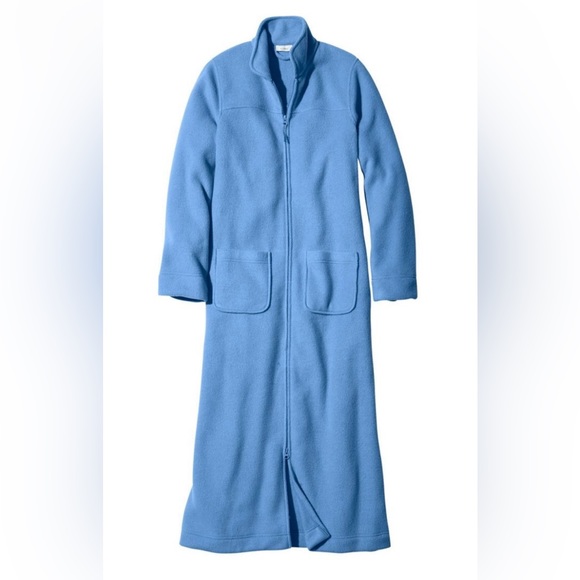 L.L.Bean winter fleece robe front zip size L - Picture 1 of 5